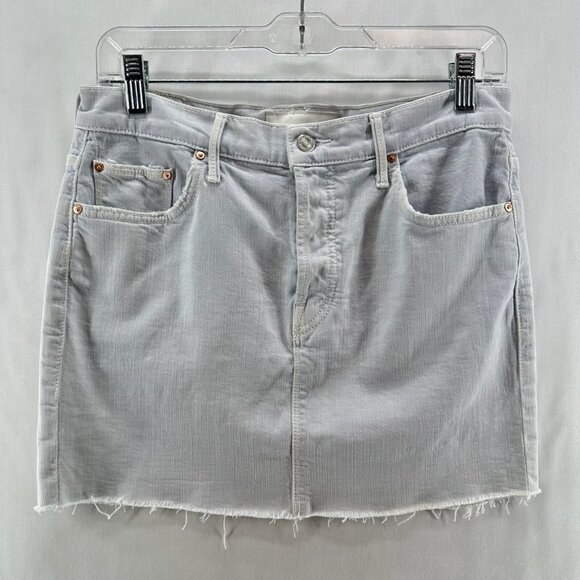 MOTHER Dresses & Skirts - Mother Superior Skirt Size 26 Denim Button Fly Frayed Mini Light Washed Blue